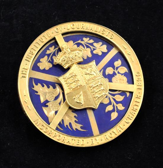 An Institute of Journalists enamelled badge